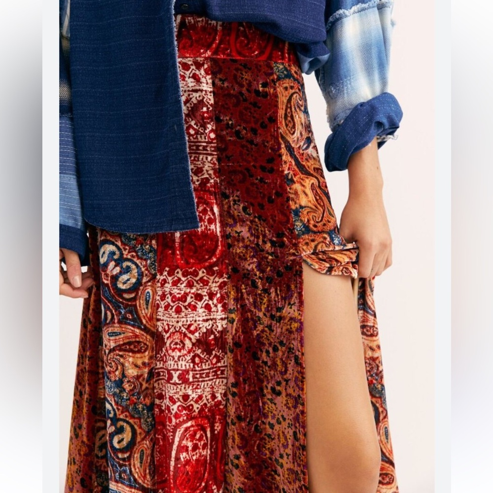 Nwt free people velvet atlas maxi skirt